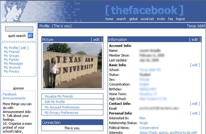 facebook early design